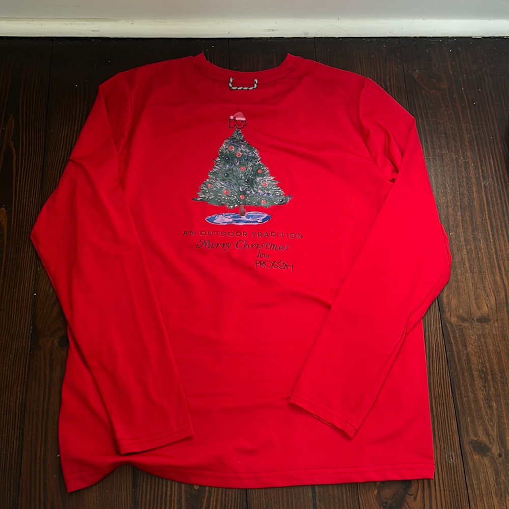 Prodoh dri-fit Christmas shirt. Kids size L 12/14. Smoke free pet free home.